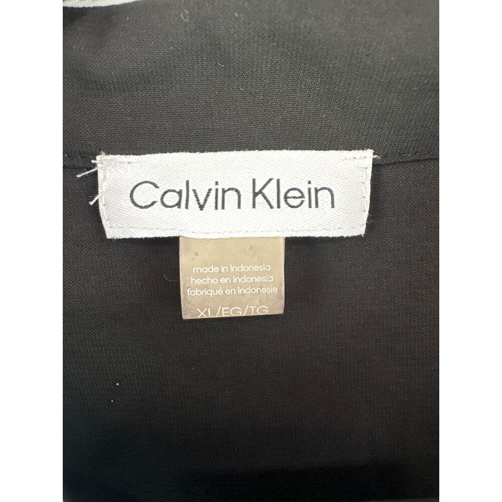 Women’s Calvin Klein XL Black Sleeveless Blouse w/ White Trim - Picture 4 of 5